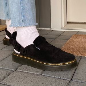 Dr Martens Carlson Suede Casual Slingback Mules in black